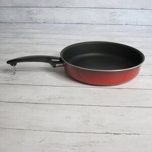 Westmark West Bend MCM Vintage 10" Frying Pan Open Skillet Red Non Stick USA